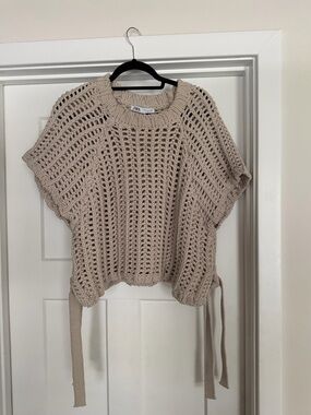 ZARA Chunky Cable Knit Sweater in Light Beige